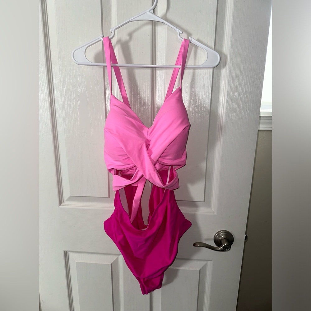 Two tone pink swimsuit